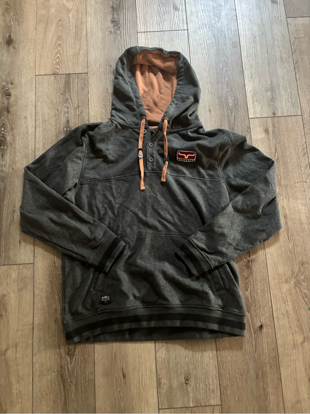 Kimes Ranch Ranch Ready men's charcoal hoodie size large